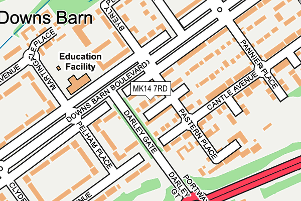 MK14 7RD map - OS OpenMap – Local (Ordnance Survey)