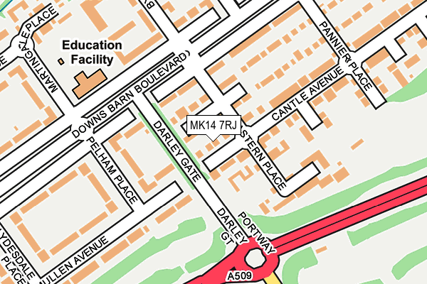 MK14 7RJ map - OS OpenMap – Local (Ordnance Survey)