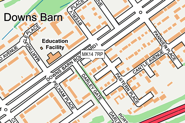 MK14 7RP map - OS OpenMap – Local (Ordnance Survey)