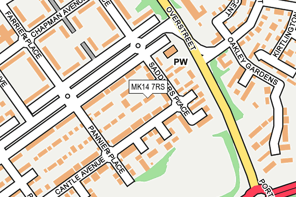 MK14 7RS map - OS OpenMap – Local (Ordnance Survey)