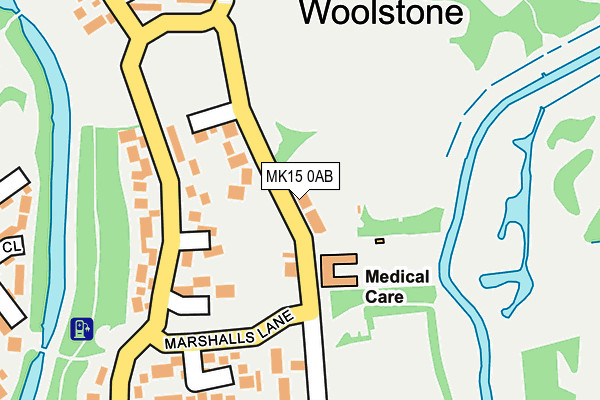 MK15 0AB map - OS OpenMap – Local (Ordnance Survey)