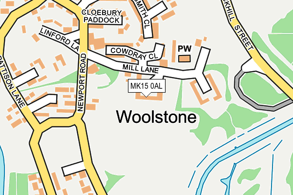 MK15 0AL map - OS OpenMap – Local (Ordnance Survey)