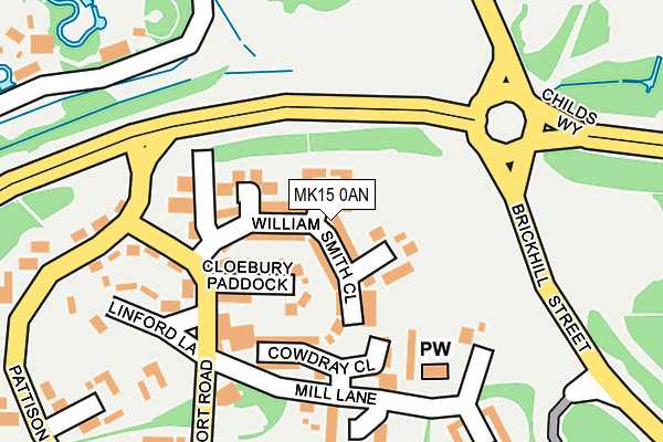 MK15 0AN map - OS OpenMap – Local (Ordnance Survey)