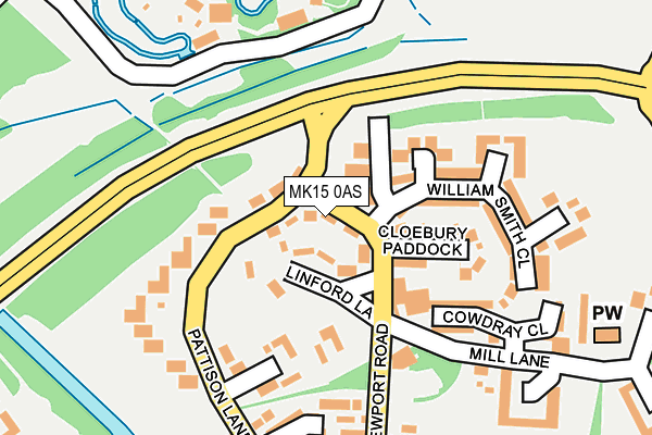 MK15 0AS map - OS OpenMap – Local (Ordnance Survey)