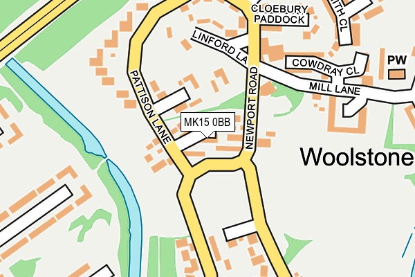 MK15 0BB map - OS OpenMap – Local (Ordnance Survey)