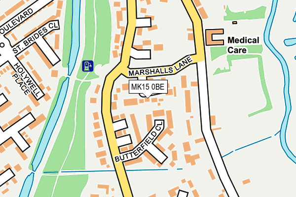 MK15 0BE map - OS OpenMap – Local (Ordnance Survey)