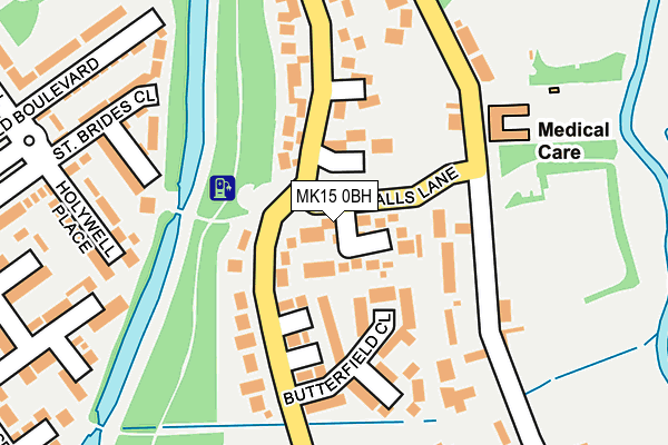 MK15 0BH map - OS OpenMap – Local (Ordnance Survey)