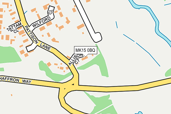 MK15 0BQ map - OS OpenMap – Local (Ordnance Survey)