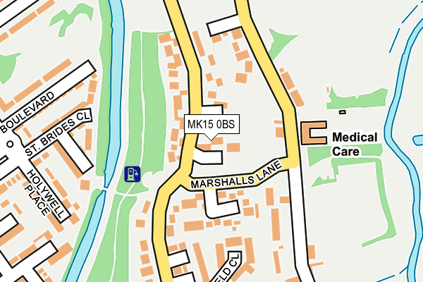 MK15 0BS map - OS OpenMap – Local (Ordnance Survey)