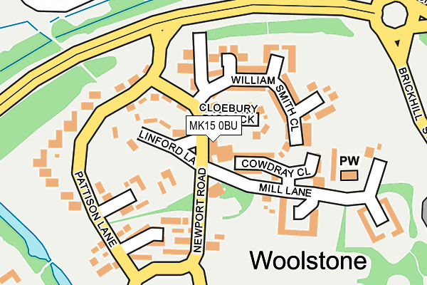 MK15 0BU map - OS OpenMap – Local (Ordnance Survey)