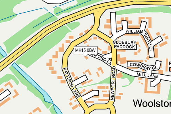 MK15 0BW map - OS OpenMap – Local (Ordnance Survey)