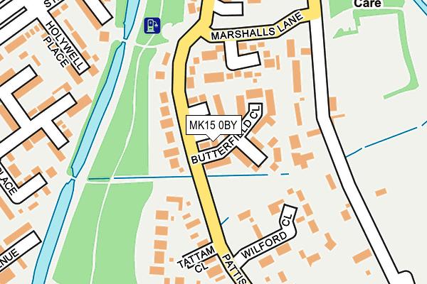 MK15 0BY map - OS OpenMap – Local (Ordnance Survey)