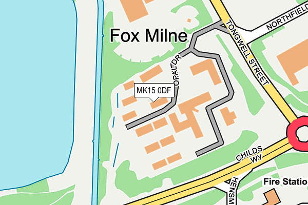 MK15 0DF map - OS OpenMap – Local (Ordnance Survey)