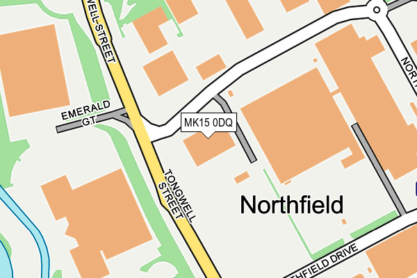 MK15 0DQ map - OS OpenMap – Local (Ordnance Survey)