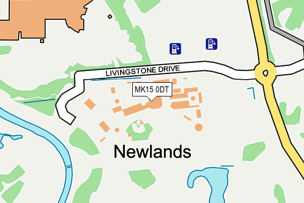 MK15 0DT map - OS OpenMap – Local (Ordnance Survey)