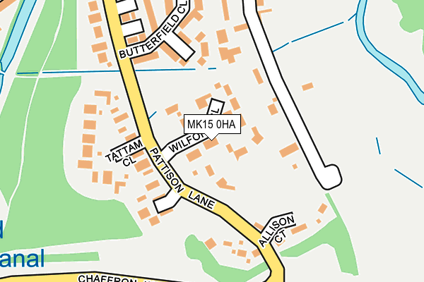 MK15 0HA map - OS OpenMap – Local (Ordnance Survey)
