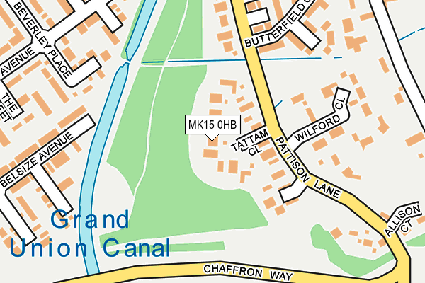 MK15 0HB map - OS OpenMap – Local (Ordnance Survey)