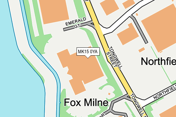 MK15 0YA map - OS OpenMap – Local (Ordnance Survey)