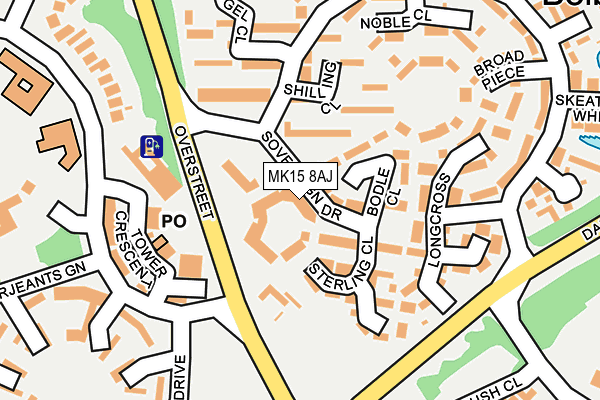 MK15 8AJ map - OS OpenMap – Local (Ordnance Survey)