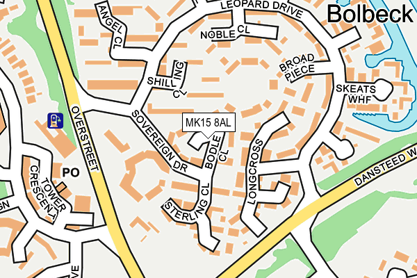 MK15 8AL map - OS OpenMap – Local (Ordnance Survey)