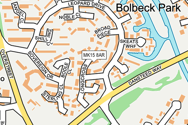 MK15 8AR map - OS OpenMap – Local (Ordnance Survey)