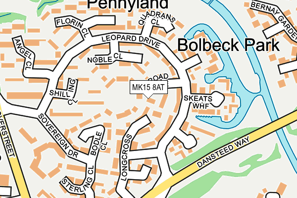 MK15 8AT map - OS OpenMap – Local (Ordnance Survey)