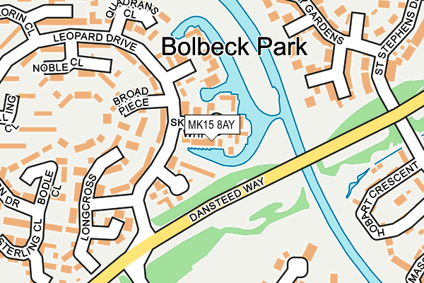 MK15 8AY map - OS OpenMap – Local (Ordnance Survey)