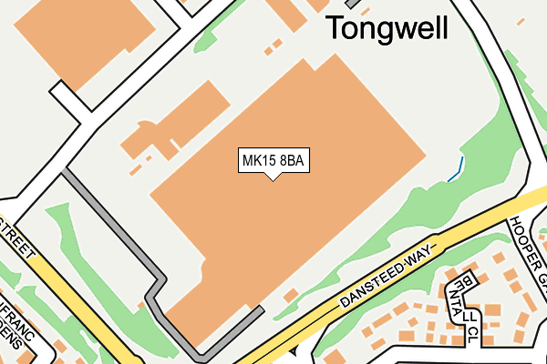 MK15 8BA map - OS OpenMap – Local (Ordnance Survey)