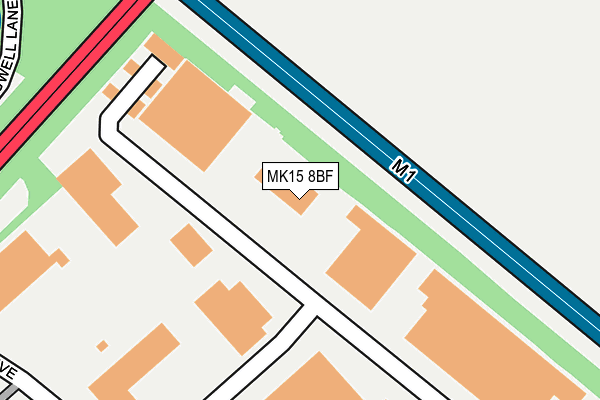MK15 8BF map - OS OpenMap – Local (Ordnance Survey)