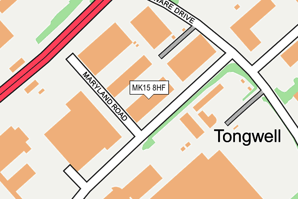 MK15 8HF map - OS OpenMap – Local (Ordnance Survey)