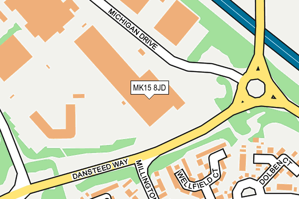 MK15 8JD map - OS OpenMap – Local (Ordnance Survey)