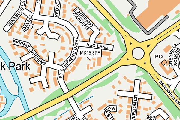 MK15 8PF map - OS OpenMap – Local (Ordnance Survey)