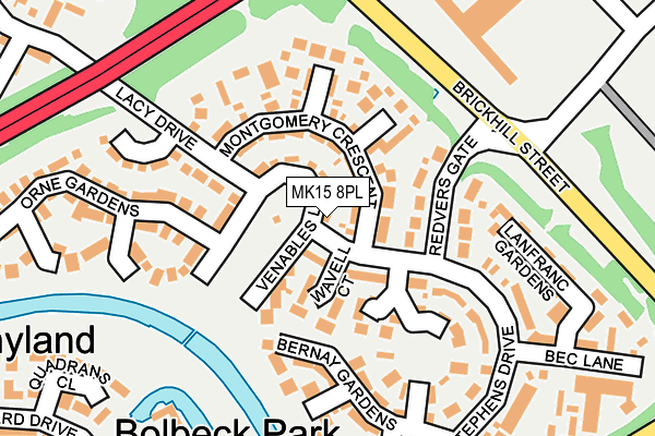 MK15 8PL map - OS OpenMap – Local (Ordnance Survey)