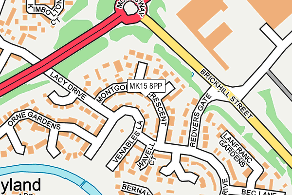 MK15 8PP map - OS OpenMap – Local (Ordnance Survey)