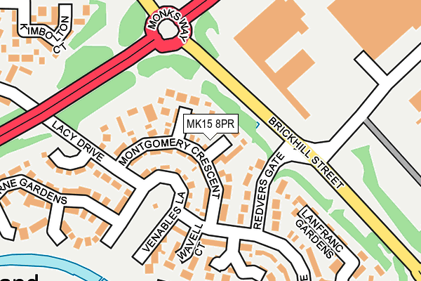 MK15 8PR map - OS OpenMap – Local (Ordnance Survey)