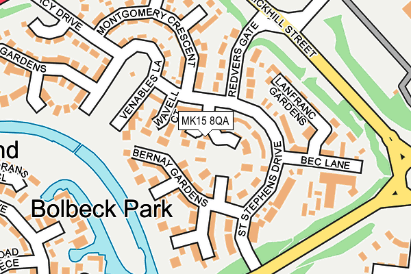 MK15 8QA map - OS OpenMap – Local (Ordnance Survey)