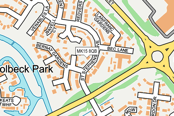 MK15 8QB map - OS OpenMap – Local (Ordnance Survey)