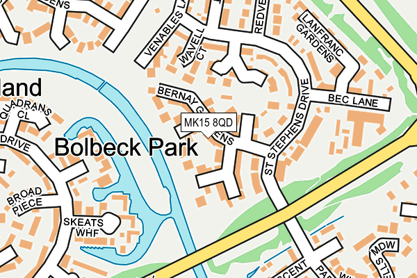 MK15 8QD map - OS OpenMap – Local (Ordnance Survey)