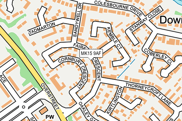 MK15 9AF map - OS OpenMap – Local (Ordnance Survey)