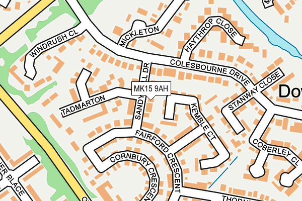 MK15 9AH map - OS OpenMap – Local (Ordnance Survey)