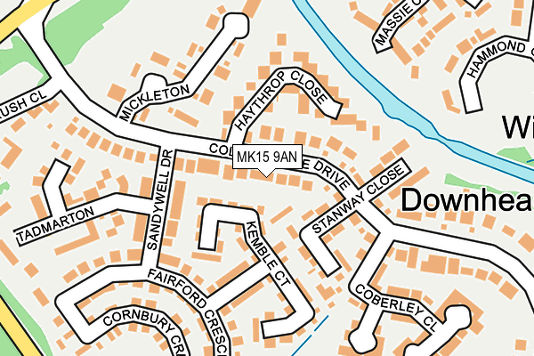 MK15 9AN map - OS OpenMap – Local (Ordnance Survey)