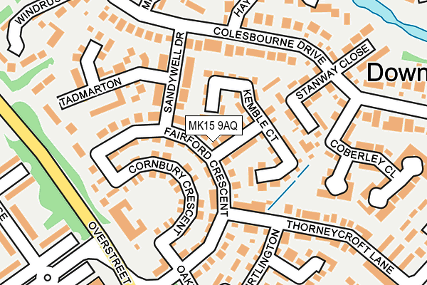 MK15 9AQ map - OS OpenMap – Local (Ordnance Survey)