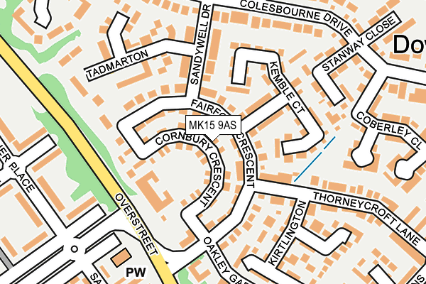MK15 9AS map - OS OpenMap – Local (Ordnance Survey)