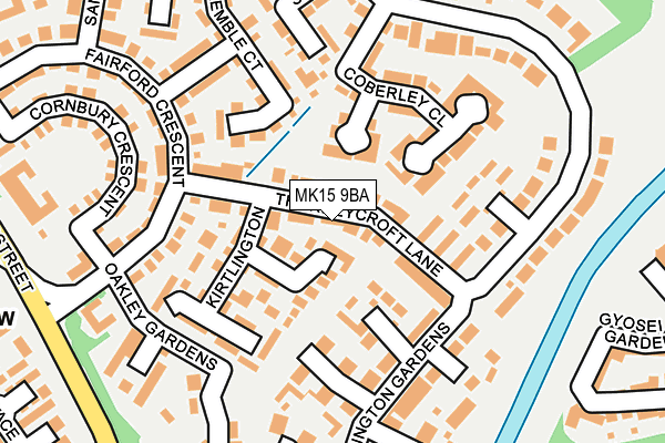 MK15 9BA map - OS OpenMap – Local (Ordnance Survey)