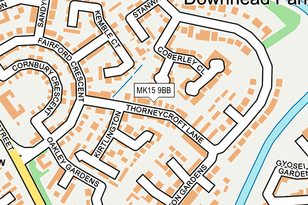 MK15 9BB map - OS OpenMap – Local (Ordnance Survey)