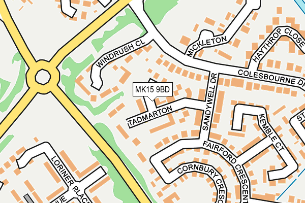 MK15 9BD map - OS OpenMap – Local (Ordnance Survey)