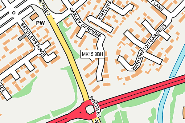 MK15 9BH map - OS OpenMap – Local (Ordnance Survey)