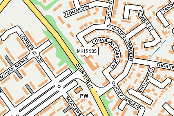 MK15 9BS map - OS OpenMap – Local (Ordnance Survey)