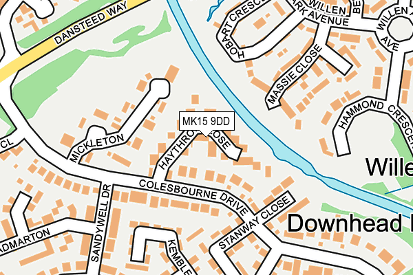 MK15 9DD map - OS OpenMap – Local (Ordnance Survey)