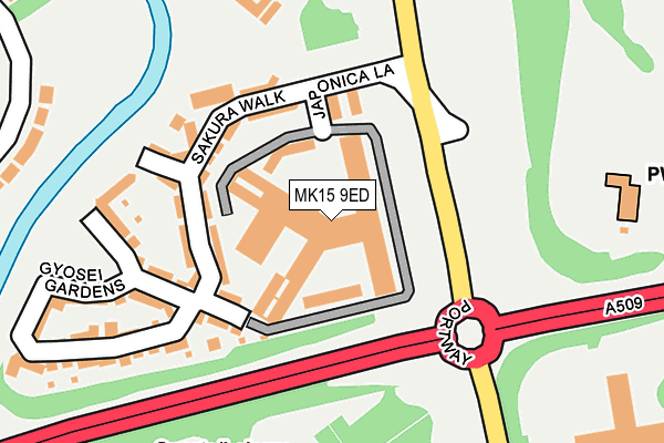 MK15 9ED map - OS OpenMap – Local (Ordnance Survey)